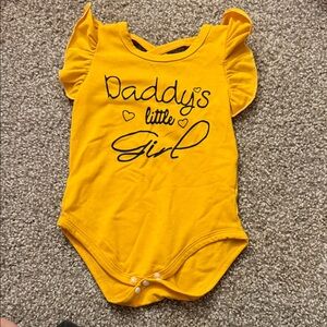 Daddy's Little Girl Yellow Ruffle-Sleeve One-Piece Bodysuit